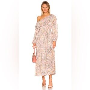 ASTR the Label Kaylani Ruffle Tie Waist Long Sleeve Maxi Dress